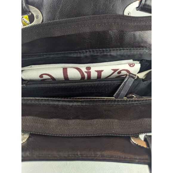 La‎ Diva Brown Leather Purse Handbag Medium Shoulder Bag NWT - Picture 10 of 16